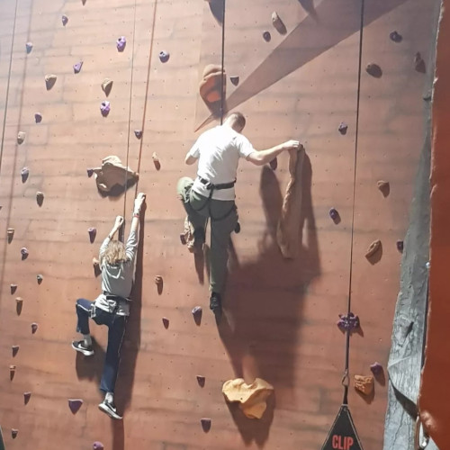 Tyler rock climbing