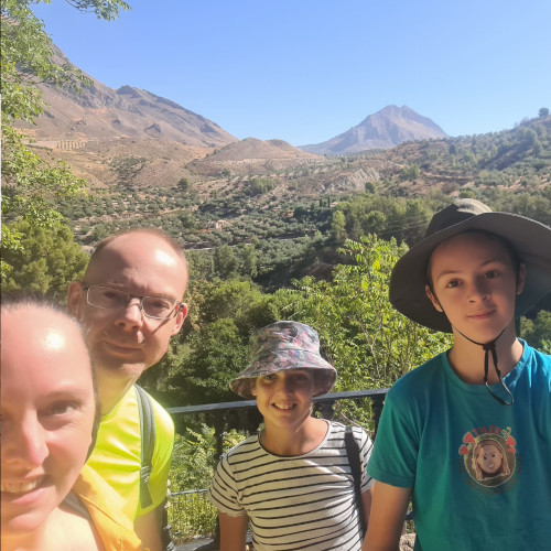 family at the mountains